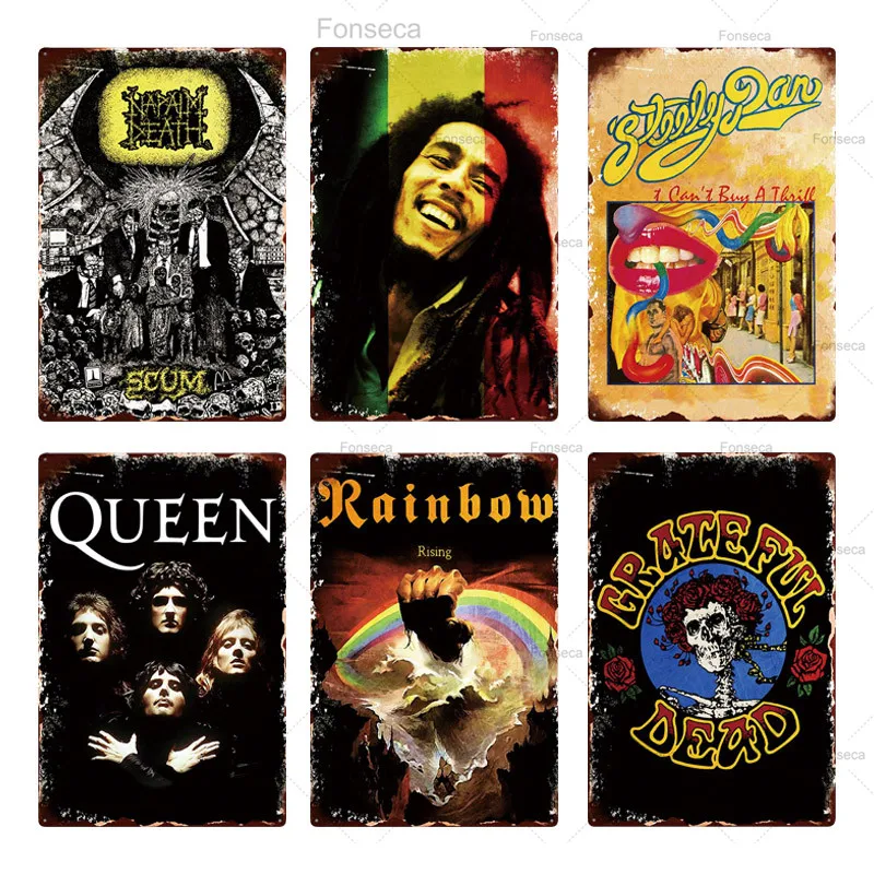 

Rock Band Metal Sign Metal Poster Tin Sign Plaque Metal Vintage Wall Plate Bar Pub Club Wall Decor Retro Home Decor