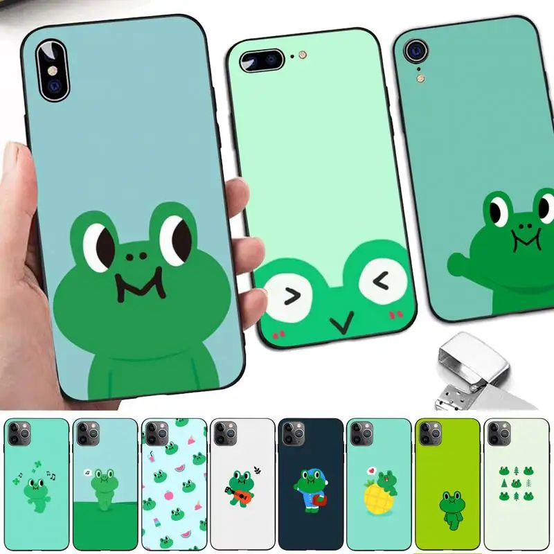 

TOPLBPCS cute cartoon Frog Phone Case for iPhone 11 12 13 mini pro XS MAX 8 7 6 6S Plus X 5S SE 2020 XR case