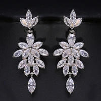 ekopdee 2022 new high quality luxury zirconia earrings for women elegant bridal wedding jewelry female kolczyki pendientes