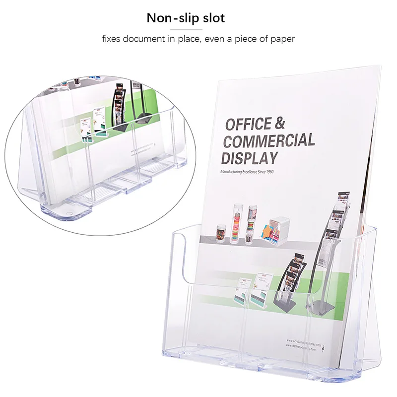 Держатель брошюры 9 3X11 дюймов Пластик держатели для прозрачный флаер держатель