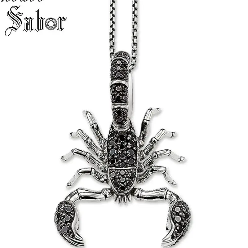 Ожерелье скорпион подарок для женщин и мужчин женское сердце Rebel серебряный цвет