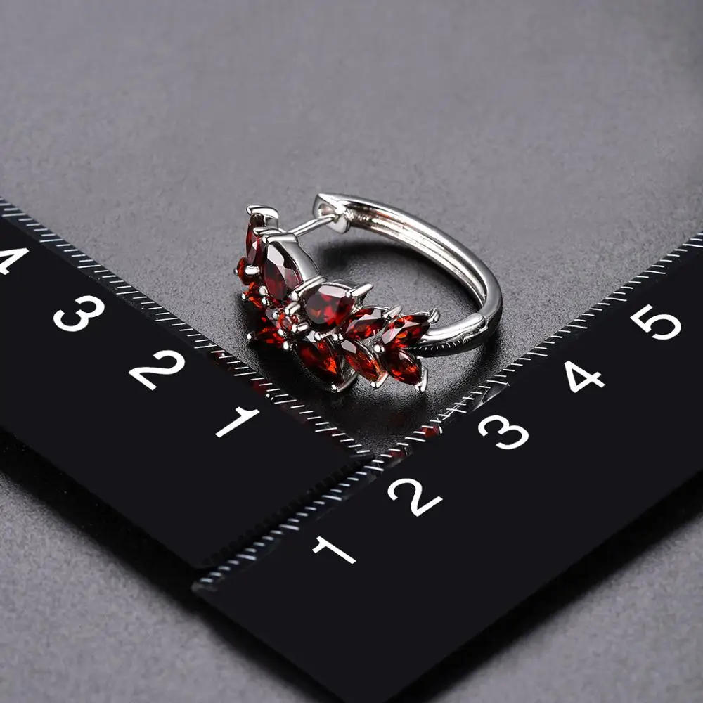 Hutang 7.19ct настоящий гранат женские серьги клипсы, 925 пробы серебро натуральный красный драгоценный камень изящные элегантные ювелирные изделия Новое поступление подарок
