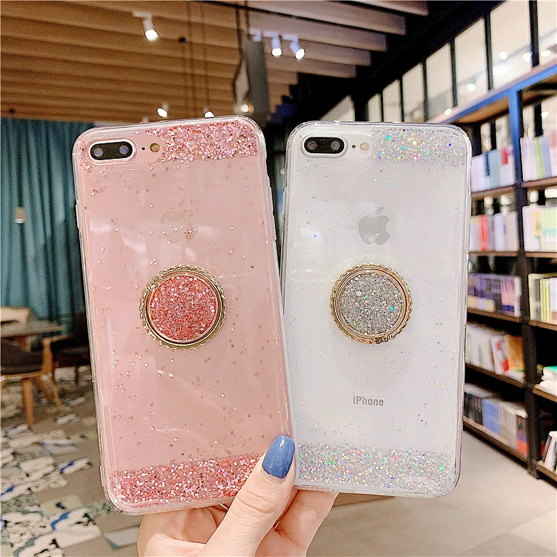 Модный прозрачный чехол с блестками для телефона iphone XS MAX мягкий силиконовый 8 7