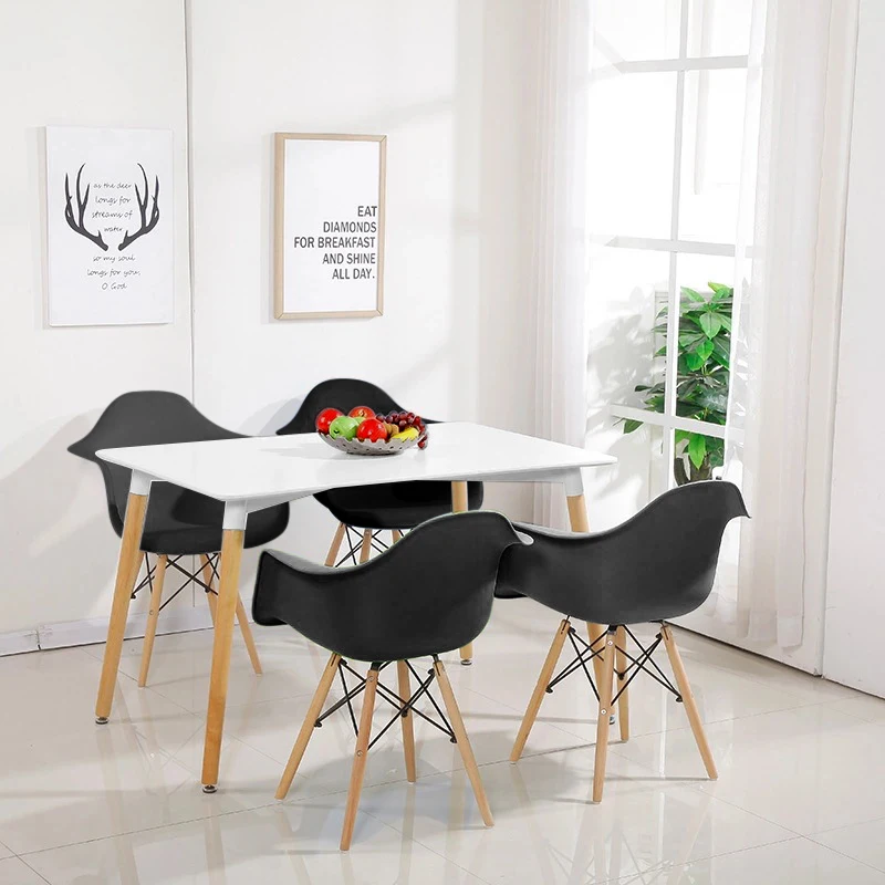 

2pcs/set Modern Style Chair Dining Chairs Plastic Shell Lounge Chair Natural Wood Legs Comfort Coffee Chairs Bedroom Home Chairs