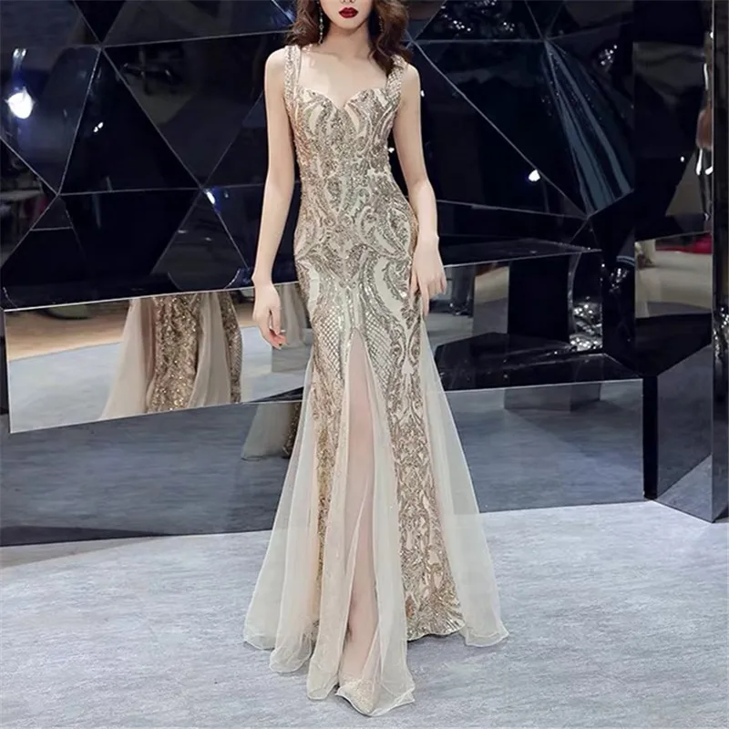 Блестящее Золотое платье с блестками и v образным вырезом без рукавов элегантные