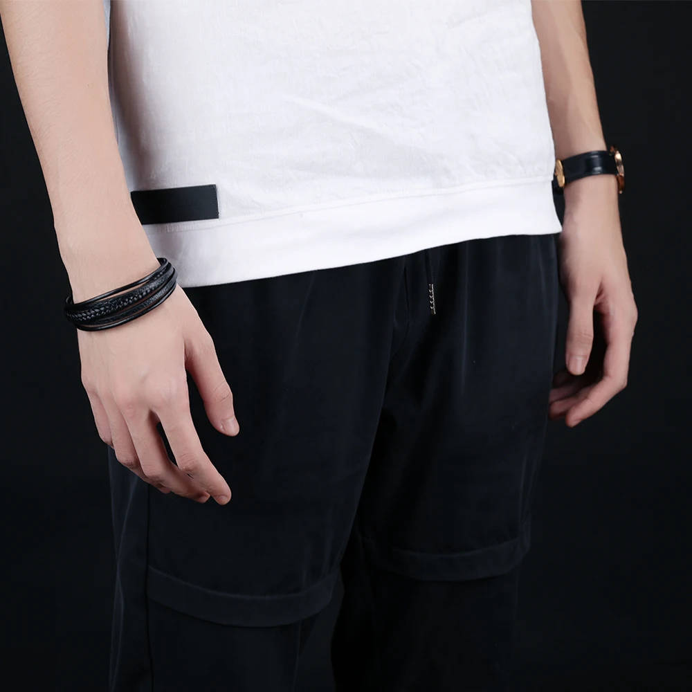 Модные мужские государственные браслеты JHSL t черного и коричневого цвета