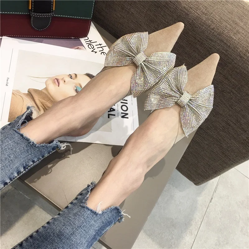 Босоножки ELVIRAS женские на низком каблуке ПВХ заостренный носок бант модная обувь