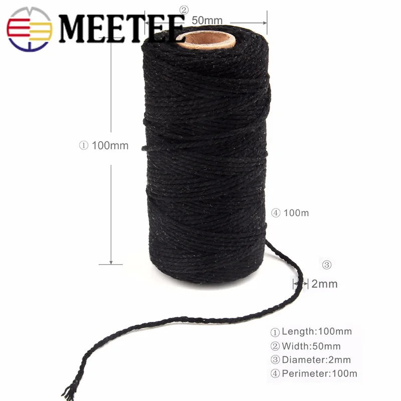 Meetee 1 шт. двойной многожильный Хлопок Веревка DIY Одежда пакетный браслет