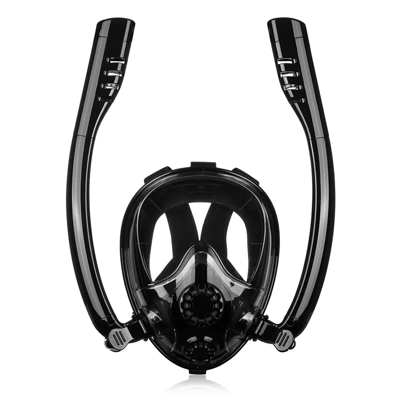 

Manufacturers Stock Anti-fog Diving Mask Full Dry Respirator Swimming Equipment Double Tube Silicone Full Face Snorkeling Mask