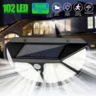 Уличная лампа на солнечной батарее, 102 светодиосветодиодный, 122 COB, водонепроницаемый светильник от солнца с пассивным ИК датчиком движения, уличный светильник, настенный светильник для сада