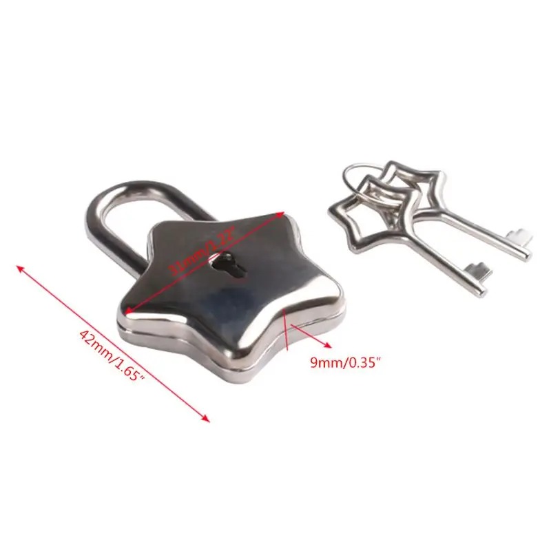 

Metal Star Shape Padlock with Key Closure Security Lock for Diary Purse Handbag