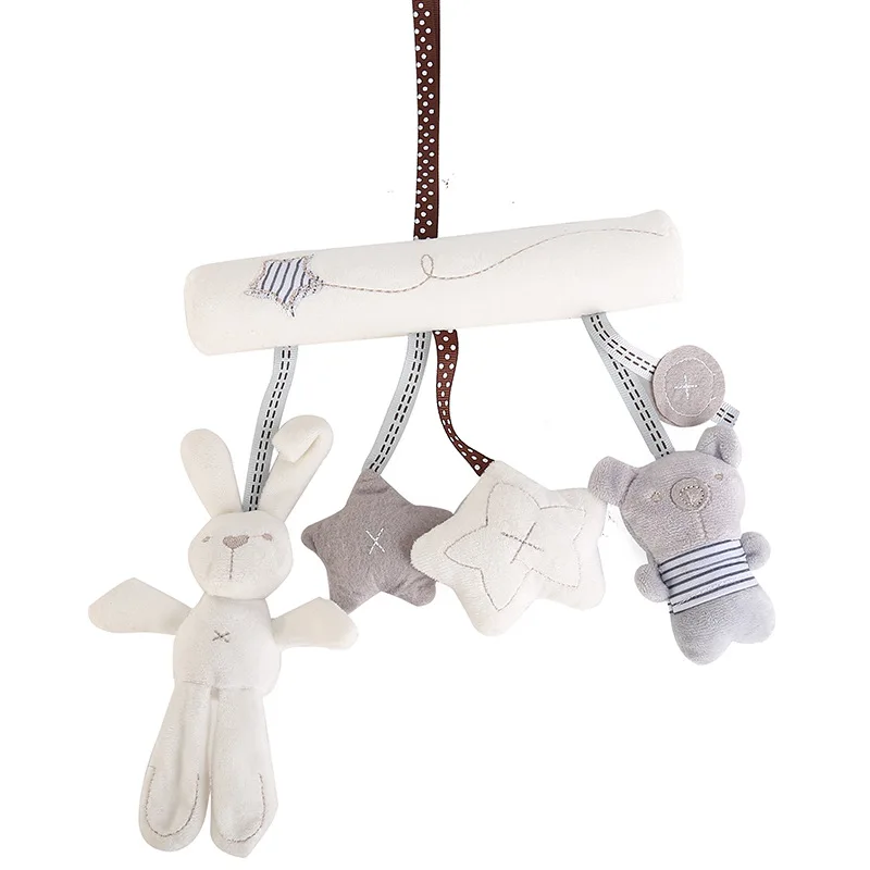 

Детская погремушка-Кролик, Музыкальная кукла, Колокольчик для кровати, подвесной ручной Колокольчик для детской коляски, безопасное сидень...