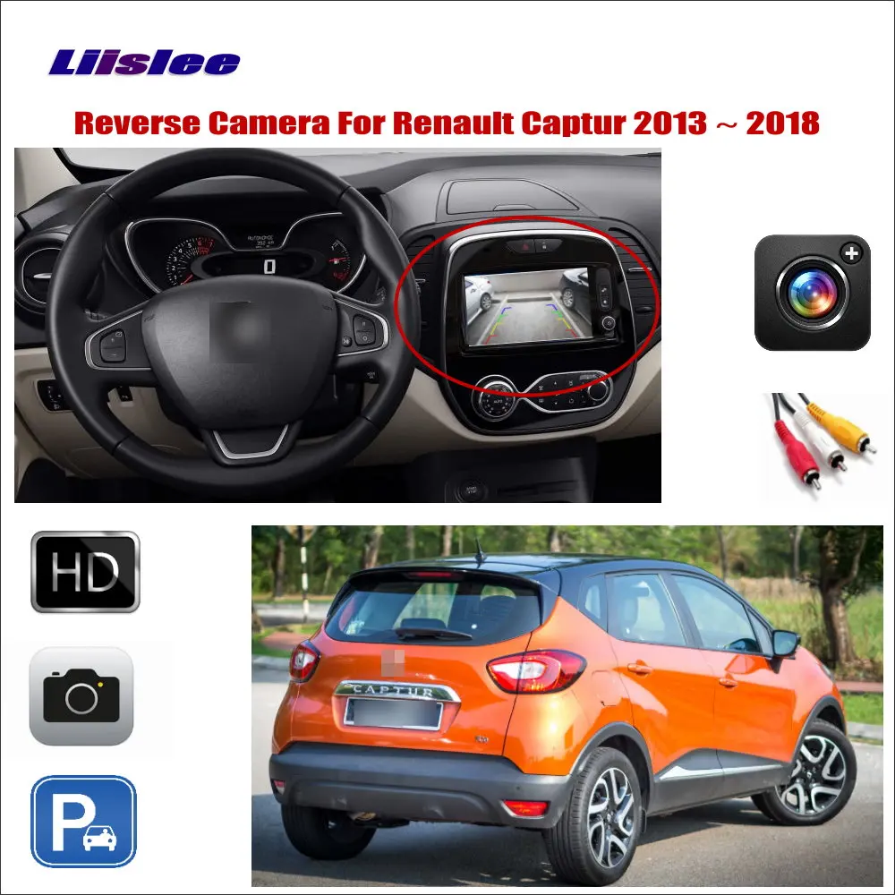 Автомобильная камера заднего вида для Renault Captur 2013~, совместимая с оригинальным экраном, разъем адаптера RCA