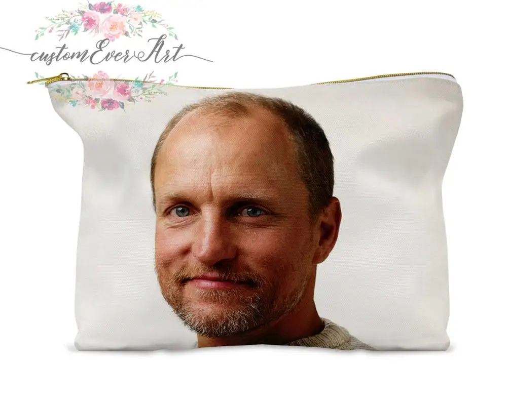 

Woody Harrelson cosmetic bag personalized small makeup bag funny makeup organizer toiletry bag zipper pouch