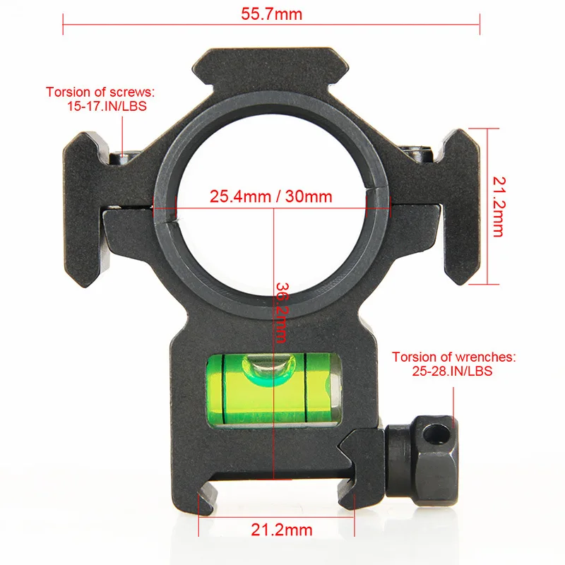 

The gun mlok 25.4/30mm level instrument bracket aluminum alloy aiming bracket