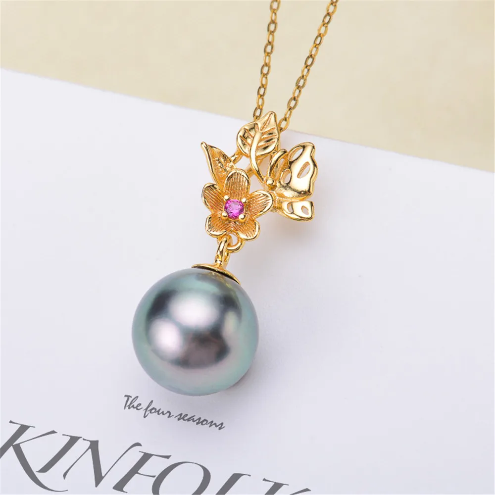 

1PCS Pearl Tray End Cap S925 Sterling Silver Bead Caps Clasps Clip Fitting Round Beads Pendants DIY Necklace Findings