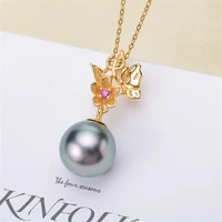 1pcs pearl tray end cap s925 sterling silver bead caps clasps clip fitting round beads pendants diy necklace findings