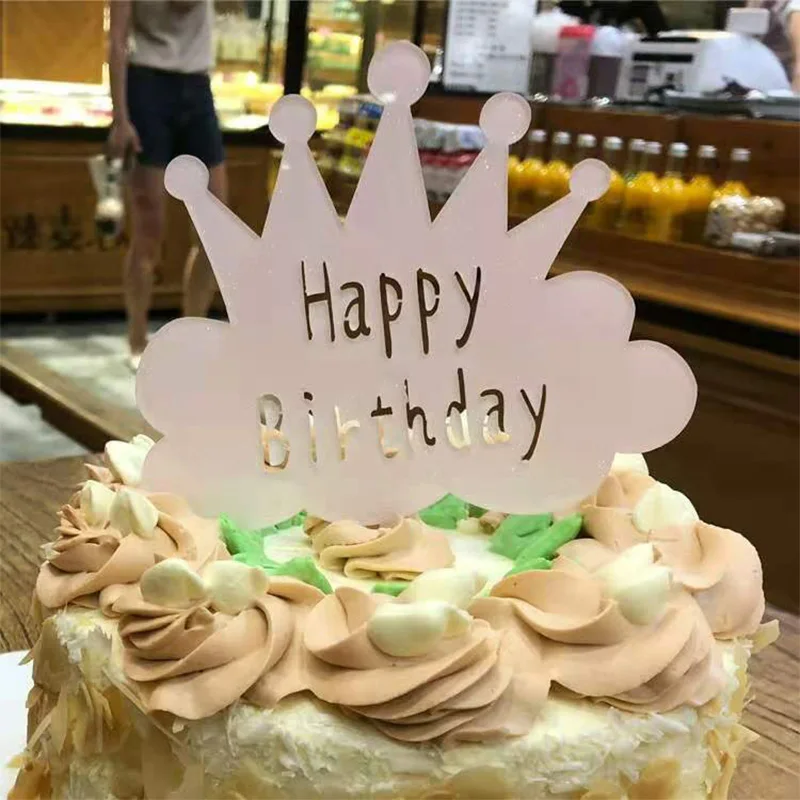 

Блестящий акриловый торт на день рождения, Топпер, облако, корона, торт на день рождения, Топпер для детей, день рождения, Новинка