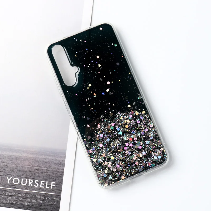 Black Звездный эпоксидный чехол для huawei Y9 Prime Y7 Y6 Y5 чехол мягкий чехол для huawei Honor 8X10 Lite 8A 9X8 S 20 Pro Чехлы бампер - Цвет: Black