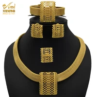 indian jewellery luxury necklace african jewelry set 24k dubai gold color arab wedding bridal collection sets earring for women