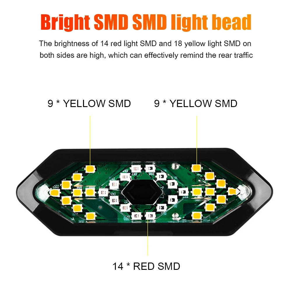 

Smart Bike Tail Light with Turn Signal Electric Horn USB Rechargeable Taillight Ultralight Flashlight Bicycle Light