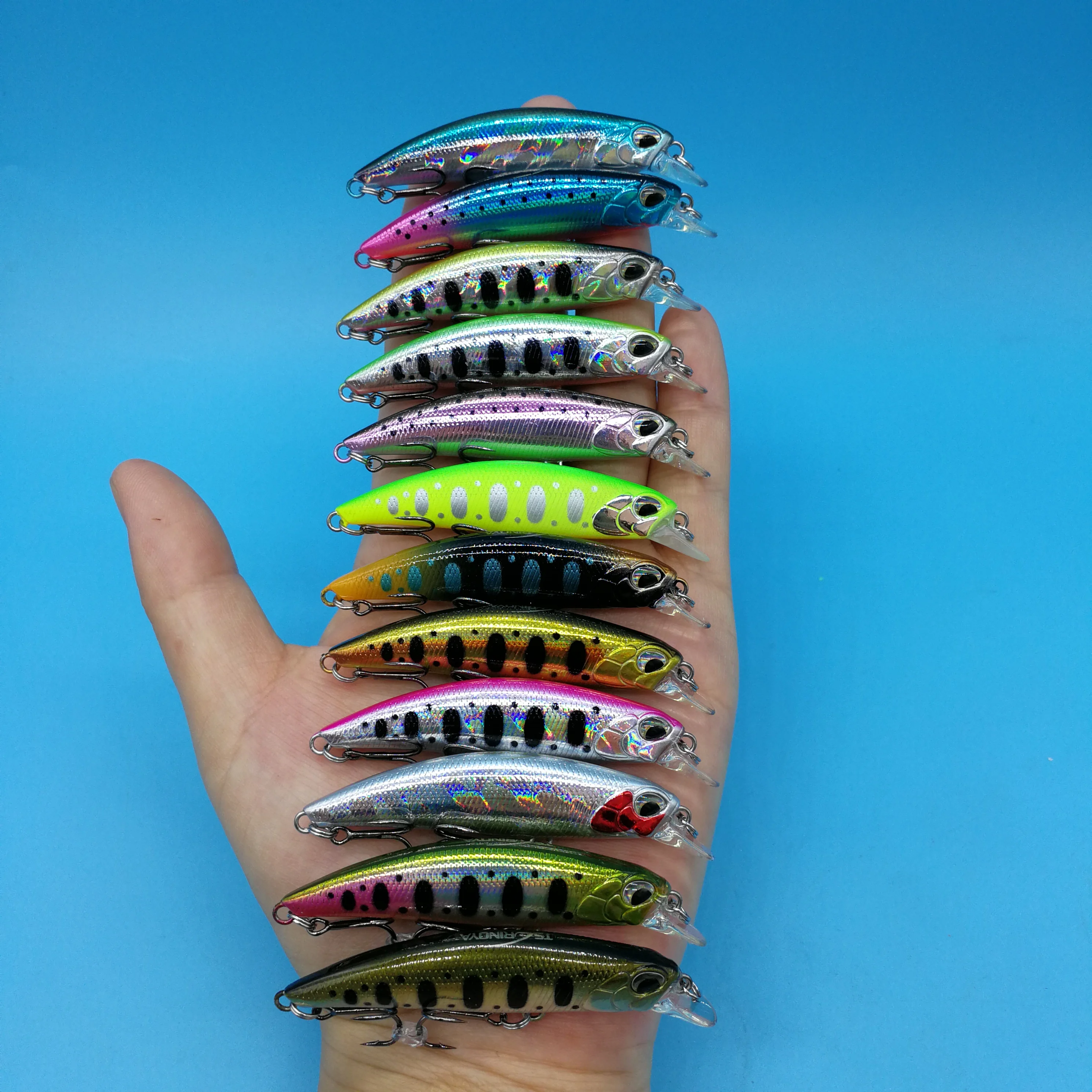 TSURINOYA 5 шт. Новый dw67 мини тонущие приманки Minnow 6 1 г/60 мм 12 цветов 3D глаза тройной