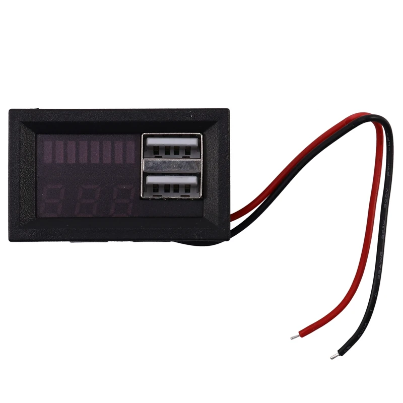 

Hot Red Led Digital Display Voltmeter Mini Voltage Meter Volt Tester Panel for Dc 12V Cars Motorcycles Vehicles Usb 5V2a Output