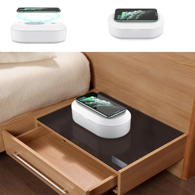 

Mini Sterilization Box UV Sterilizer Multifunctional 15W Mobile Phone Wireless Charger UV Germicidal Toothbrush Disinfection Box