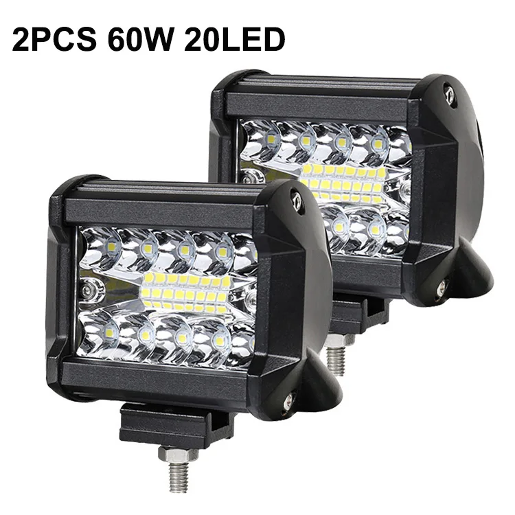 2PCS-60W-20LED Nlpearl светильник/рабочий светильник 4-32 дюймов светодиодный комбинированный светодиодный светильник для вождения для грузовиков внедорожный трактор 4x4 внедорожник ATV Лодка 12 В 24 В - Цвет: 2PCS-60W-20LED