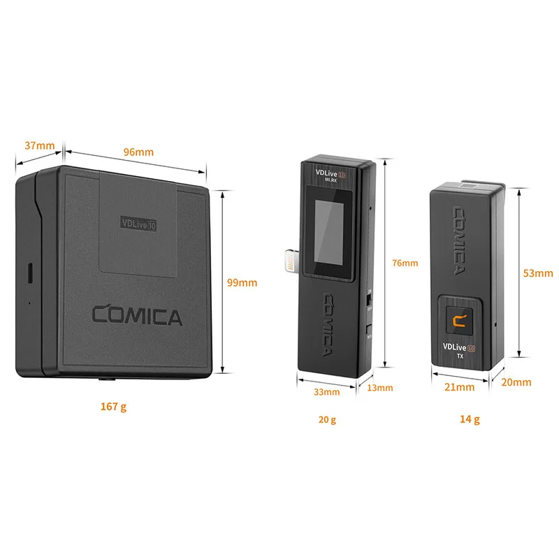 Беспроводной многофункциональный микрофон COMICA VDLive10 MI 2 4G с разъемом Lightning для
