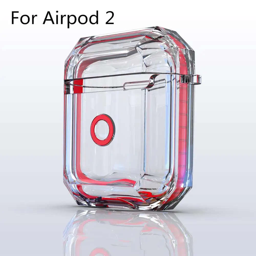 red for 2 Мягкий прозрачный чехол для наушников Apple Air Pods, беспроводные наушники, защитный чехол, аксессуары для наушников, чехол для Airpod 1 2 - Цвет: red for 2