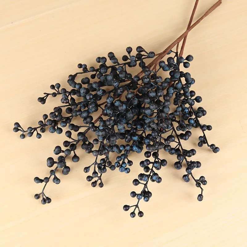 5 вилок/ветка осень PE синяя искусственная ягода Рождественское украшение для