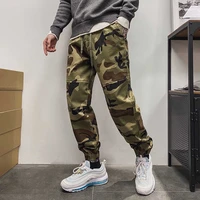 retro camouflage joggers men casual military tactical trousers streetwear harem cargo pants elastic waist clothing