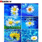 Алмазная вышивка KEXINZU, мозаика с маргаритками, полная алмазная живопись, цветок, вышивка крестиком, стразы для рукоделия, украшение для дома