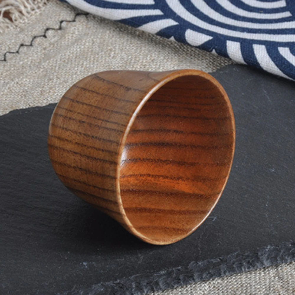 Wooden Cup Primitive Handmade Solid Wood Tea Mug Wine Beer Juice Cups Kitchen Bar Supplies Accessories | Дом и сад