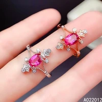 kjjeaxcmy fine jewelry natural pink topaz 925 sterling silver popular girl new adjustable gemstone ring support test