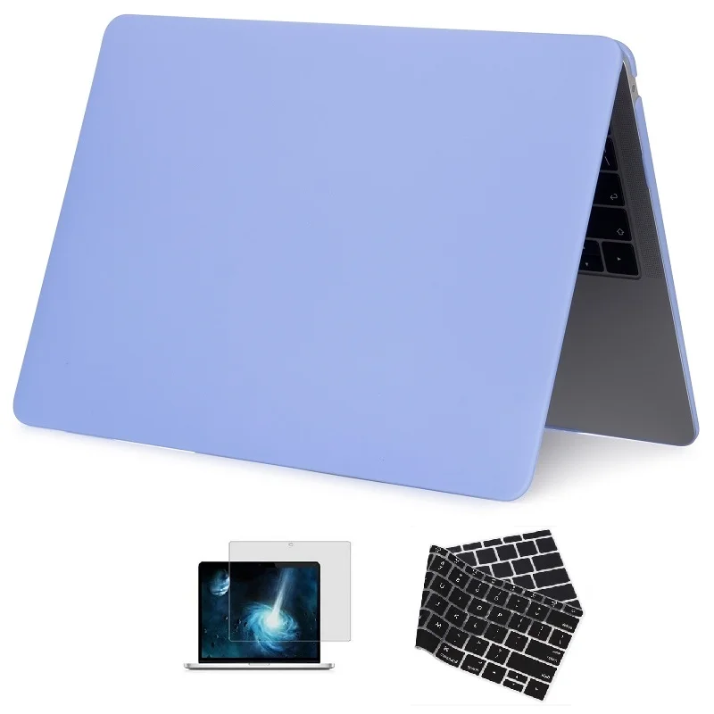 xin-blue Для нового MacBook Pro 13 15 16 чехол A2141 A12159 A1708 w/out Touch Bar& retina прозрачный кристально Матовый Жесткий Чехол Air 11,6 13,3 A1932 - Цвет: xin-blue