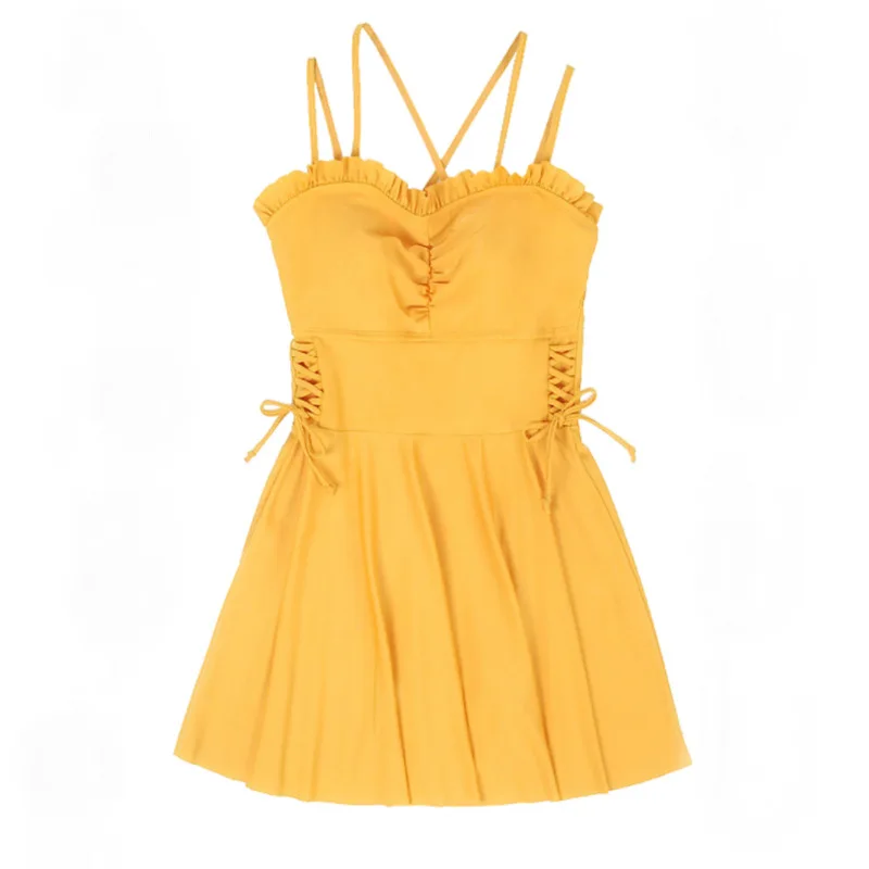 

Woman Swimming Dress Korean Fashion Swimsuit Sexy Fairy Student Cover Up Beach Wear Dress Bathing Suit Women