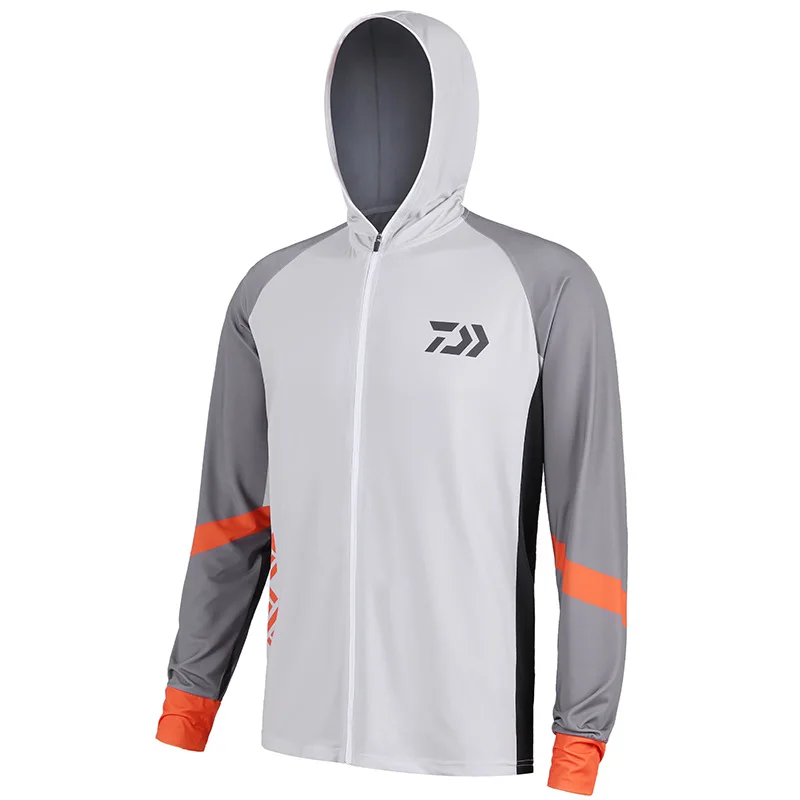 

Famous Brand Men Daiwa Sports Fishing Clothes Outdoor Breathable Hood Mens Fishing Clothes Dawa New White Fishing Jersey