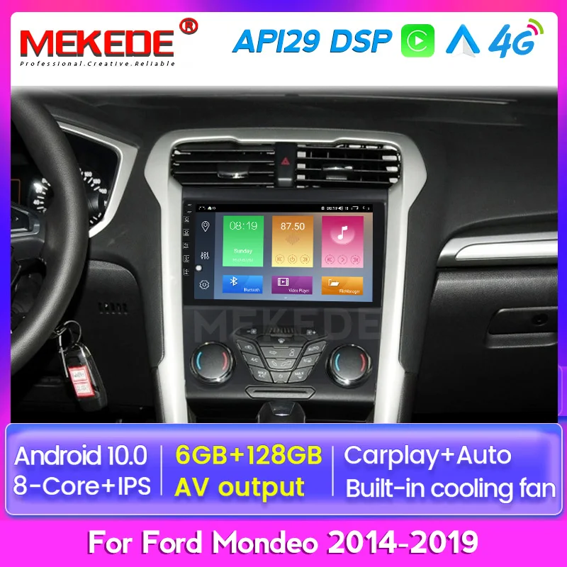 

Автомобильный радиоприемник IPS Android 10 Octa-Core, мультимедийный видеоплеер для Ford Mondeo 5 2014-2019, навигация GPS, беспроводной Carplay, автомобильный FM