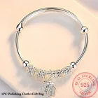 Браслет-манжета женский из серебра 925 пробы с маленьким колокольчиком