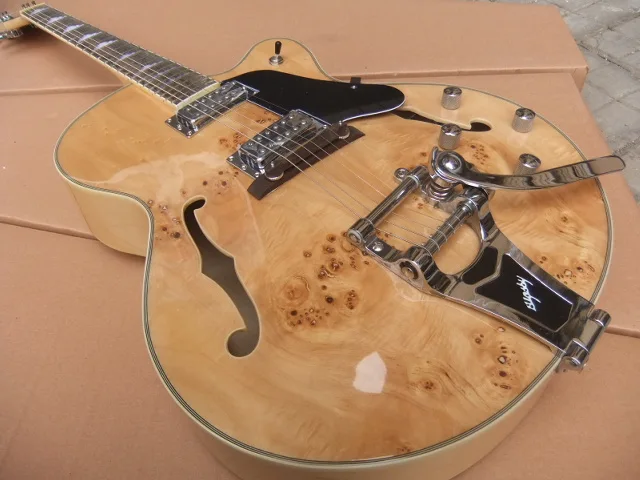 Оптовая продажа Новое поступление электрическая гитара Jazz полупустотелый