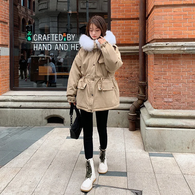 Winter Women's Fleece Jacket 2021 New Casual Thick Warm Long Clothes With Hood Zipper Parka Jacket Female Pocket Snow Coat