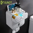 Настенный держатель для туалетной бумаги GUNOT, двойной водонепроницаемый контейнер для хранения салфеток, дозатор рулонной бумаги, аксессуары для ванной комнаты