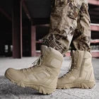 Мужские военные тактические ботинки, зимняя кожаная спецназ пустынные боевые ботинки, мужские кожаные зимние ботинки, Армейская Обувь большого размера