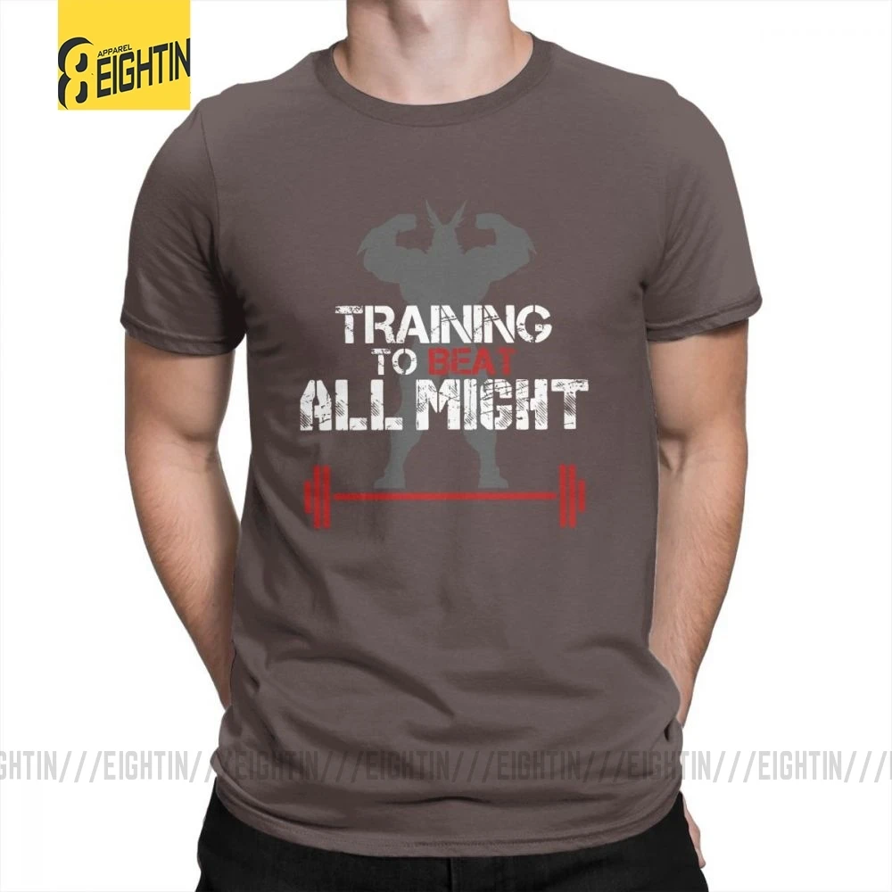 My Hero Academy тренировочный To Beat All Might мужские футболки плюс классические футболки из очищенного хлопка классические футболки с коротким рукавом Новинка - Цвет: Коричневый