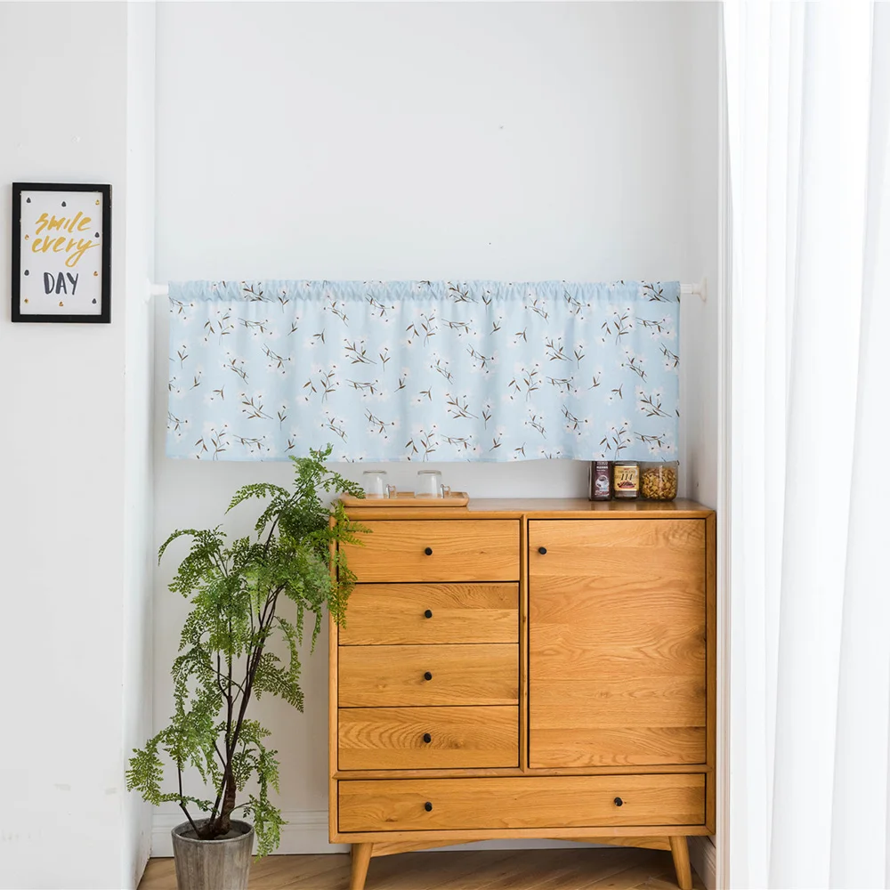 Занавески Valance s для гостиной занавески на окна с принтом роз хлопковые короткие