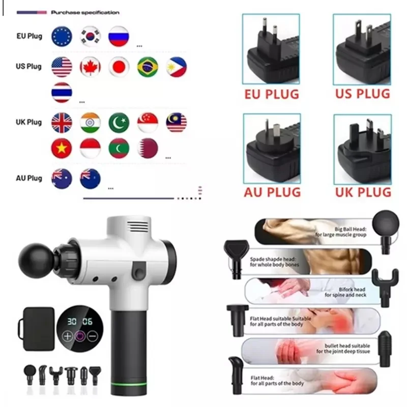 

Muscle Massage Gun with LCD Display 30-Speed Fascia Gun Exercise Slimming Body Massager Neck Massager 30 Gear Deep Muscle