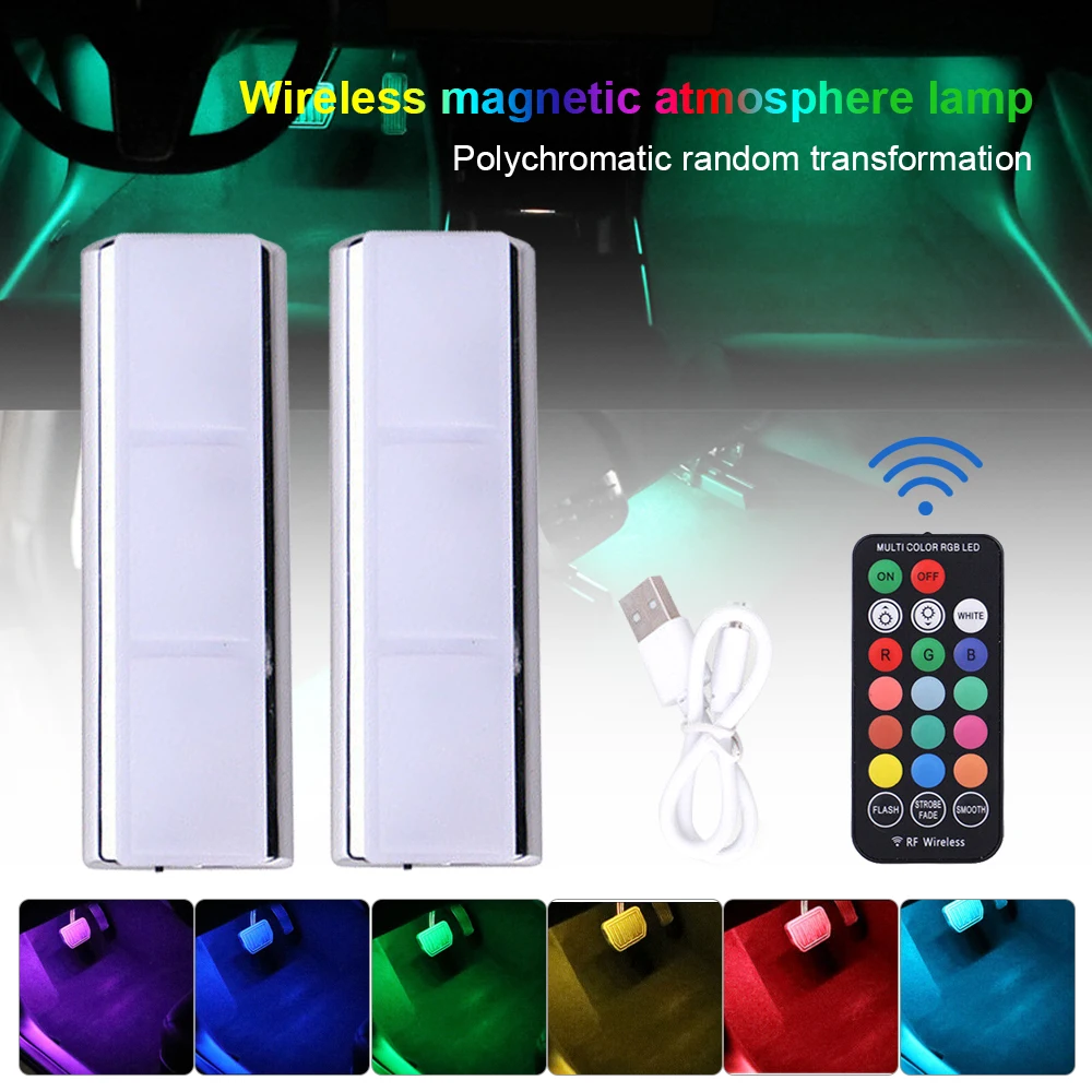 Автомобильный интерьер пол светильник RGB Цвет меняющийся светодиодный Атмосфера