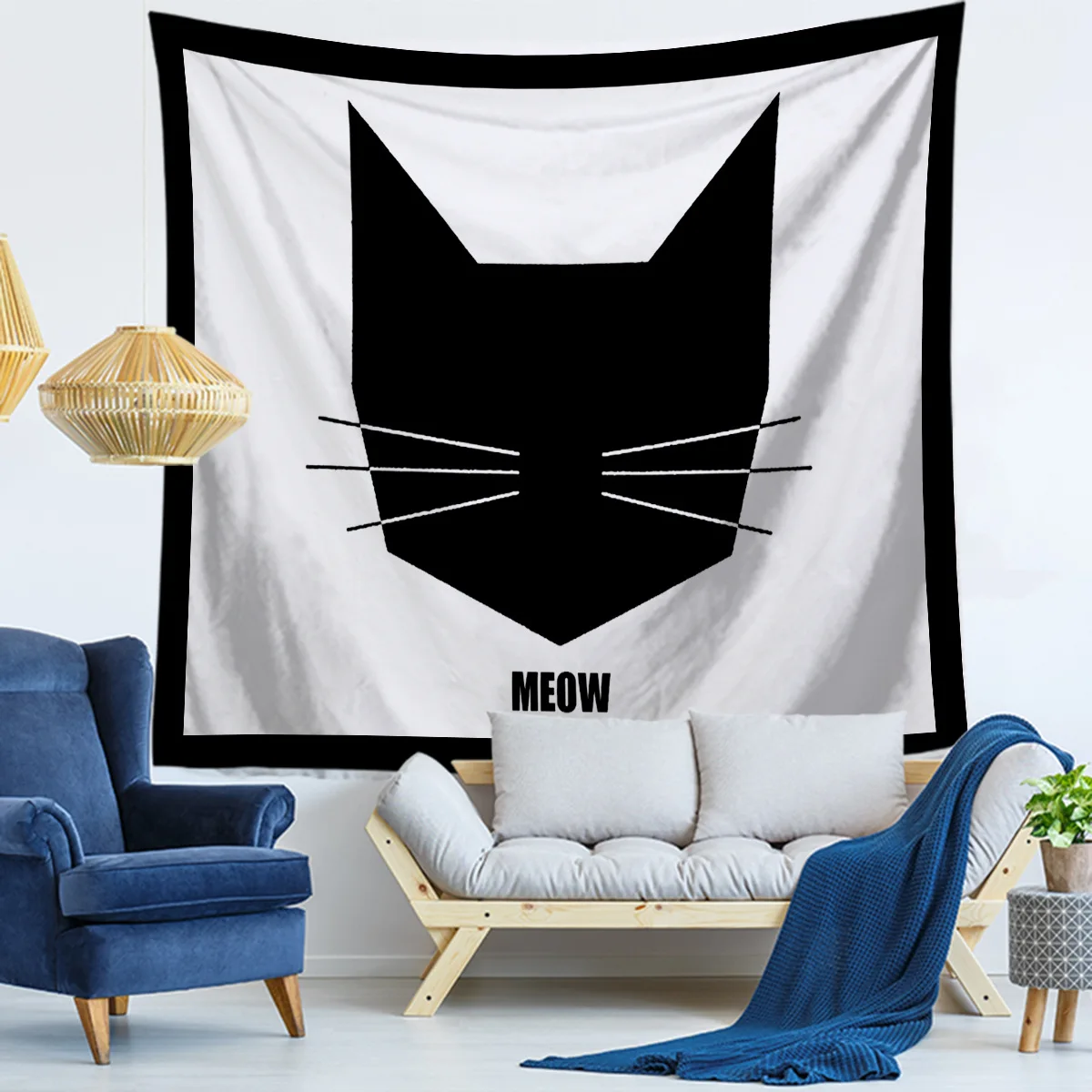 Кошка Гобелен Настенный декор хиппи Мандала настенный печатных гобелен из ткани